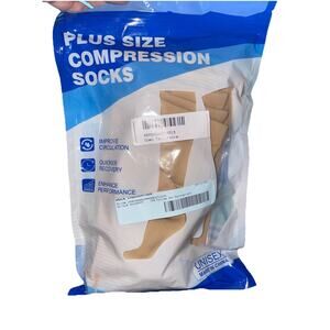 2 Pair Pack Of Unisex Plus Size Compression Socks Sz 3XL